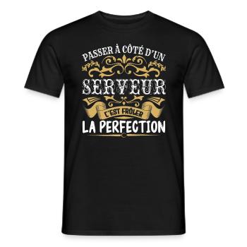 Le Meilleur Serveur | Serveur à la perfection - T-shirt homme - noir - Devant - AI Model Male 178 light (178cm)