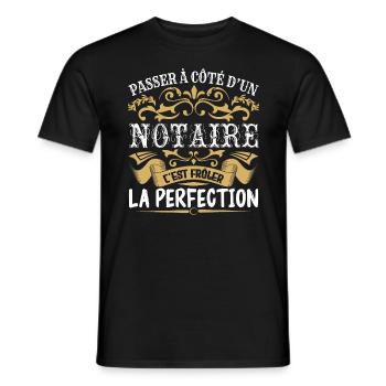 Le Meilleur Notaire | Notaire à la perfection - T-shirt homme - noir - Devant - AI Model Male 178 light (178cm)
