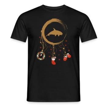 Orka Weihnachten Weihnachtstraumfänger - Männer T-Shirt - Schwarz - Vorne - AI Model Male 178 light (178cm)