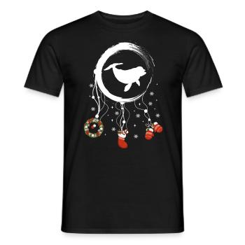Delfin Weihnachten Weihnachtstraumfänger - Männer T-Shirt - Schwarz - Vorne - AI Model Male 178 light (178cm)