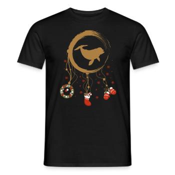 Delfin Weihnachten Weihnachtstraumfänger - Männer T-Shirt - Schwarz - Vorne - AI Model Male 178 light (178cm)