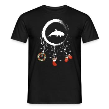 Orka Weihnachten Weihnachtstraumfänger - Männer T-Shirt - Schwarz - Vorne - AI Model Male 178 light (178cm)