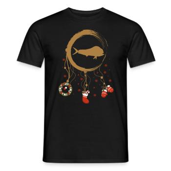 Goldmakrele Weihnachten Weihnachtstraumfänger - Männer T-Shirt - Schwarz - Vorne - AI Model Male 178 light (178cm)