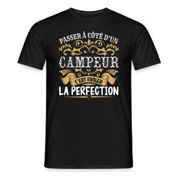 Le Meilleur Campeur | Campeur à la perfection - T-shirt homme - noir - Devant - AI Model Male 178 light (178cm)