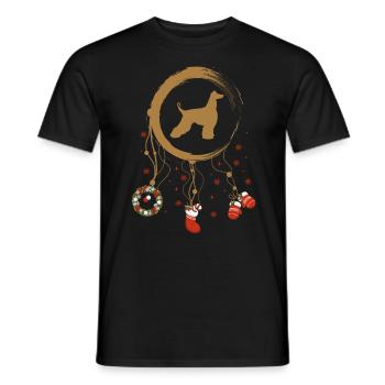 Afghanischer Windhund Weihnachten Weihnachtstraumf - Männer T-Shirt - Schwarz - Vorne - AI Model Male 178 light (178cm)