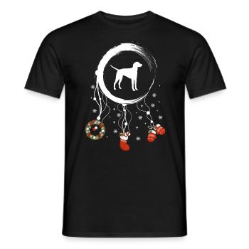 Amerikanischer Foxhound Weihnachten Weihnachtstrau - Männer T-Shirt - Schwarz - Vorne - AI Model Male 178 light (178cm)