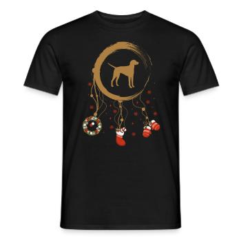 Amerikanischer Foxhound Weihnachten Weihnachtstrau - Männer T-Shirt - Schwarz - Vorne - AI Model Male 178 light (178cm)