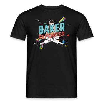 Baker Reporter Cook Chef Cookies Pâte de Noël - T-shirt homme - noir - Devant - AI Model Male 178 light (178cm)