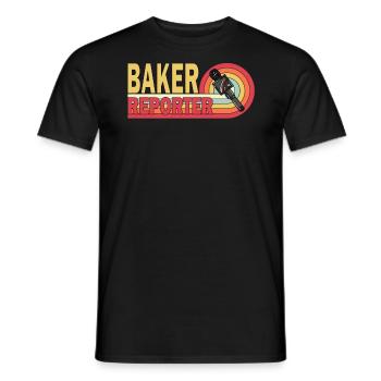 Baker Reporter Camera Microphone Girl Stars Quote - Men's T-Shirt - black - Front - AI Model Male 178 light (178cm)
