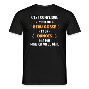 Beau gosse danois - T-shirt homme - noir - Devant - AI Model Male 178 light (178cm)