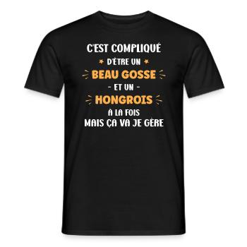 Beau gosse Hongrois - T-shirt homme - noir - Devant - AI Model Male 178 light (178cm)