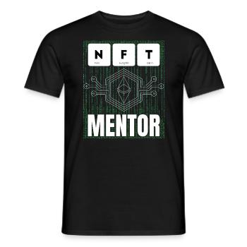 NFT Mentor non-fungible token for virtual - Men's T-Shirt - black - Front - AI Model Male 178 light (178cm)
