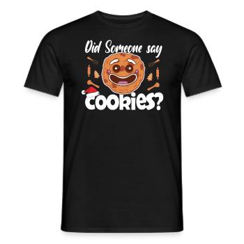 Quelqu’un a-t-il dit Cookies Passion Chef Noël - T-shirt homme - noir - Devant - AI Model Male 178 light (178cm)
