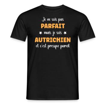 Je ne suis pas parfait mais autrichien - T-shirt homme - noir - Devant - AI Model Male 178 light (178cm)