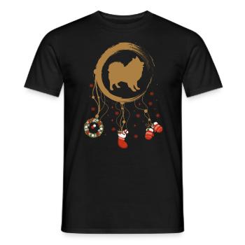 Deutscher Spitz Weihnachten Weihnachtstraumfänger - Männer T-Shirt - Schwarz - Vorne - AI Model Male 178 light (178cm)