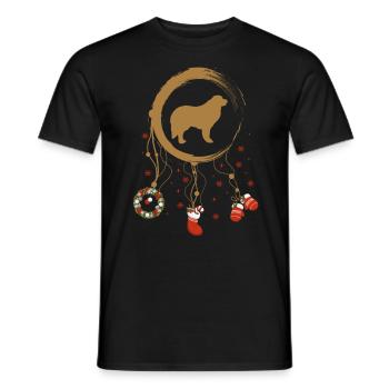 Große Pyrenäen Weihnachten Weihnachtstraumfänger - Männer T-Shirt - Schwarz - Vorne - AI Model Male 178 light (178cm)