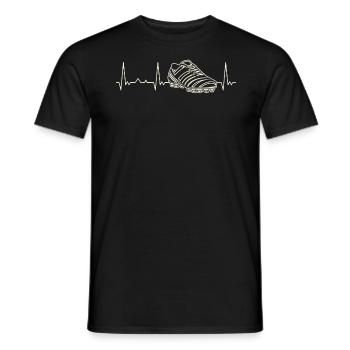 Zapato de fútbol. Corazón. Amor. Ekg. Legumbres. - T-shirt homme - noir - Devant - AI Model Male 178 light (178cm)