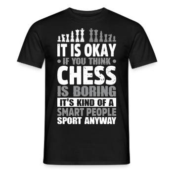 Chess gift idea for chess players Checkmate - Men's T-Shirt - black - Front - AI Model Male 178 light (178cm)