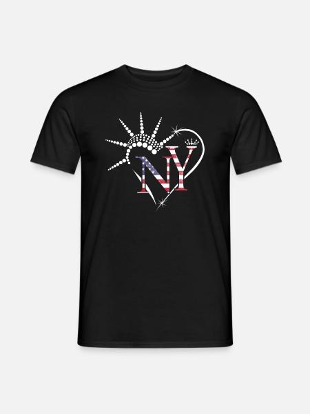 I love New York USA Geschenk Herz - Männer T-Shirt - Schwarz