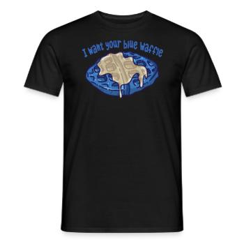 Ich Möchte, Dass Deine Blaue Waffel butter - Männer T-Shirt - Schwarz - Vorne - AI Model Male 178 light (178cm)