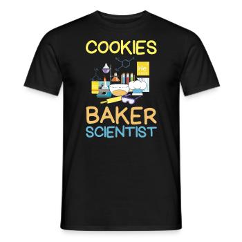 Cookies Baker Scientist Chemistry Kitchen utensils - Men's T-Shirt - black - Front - AI Model Male 178 light (178cm)