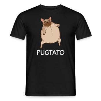 Pugtato Hunderasse Fettes Haustier Witz Humor - Männer T-Shirt - Schwarz - Vorne - AI Model Male 178 light (178cm)