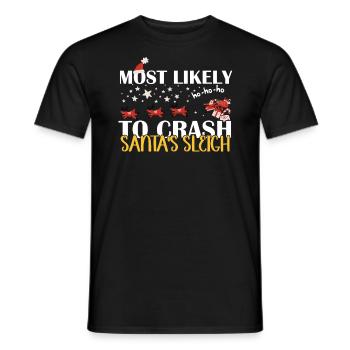 Most likely, the sled will crash - Men's T-Shirt - black - Front - AI Model Male 178 light (178cm)