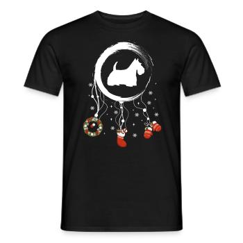 Scottish Terrier Weihnachten Weihnachtstraumfänger - Männer T-Shirt - Schwarz - Vorne - AI Model Male 178 light (178cm)