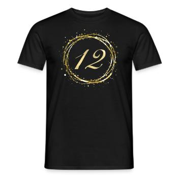 12 - Männer T-Shirt - Schwarz - Vorne - AI Model Male 178 light (178cm)