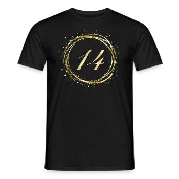 14 - Men's T-Shirt - black - Front - AI Model Male 178 light (178cm)