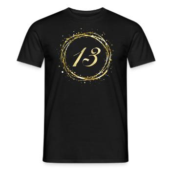13 - Men's T-Shirt - black - Front - AI Model Male 178 light (178cm)