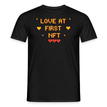 Love on the first nft Love for NFT Valentine's Day - Men's T-Shirt - black - Front - AI Model Male 178 light (178cm)