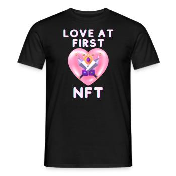 Love on the first nft Love for NFT Valentine's Day - Men's T-Shirt - black - Front - AI Model Male 178 light (178cm)