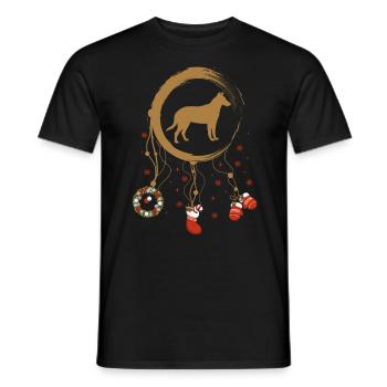 Glatter Collie Weihnachten Weihnachtstraumfänger - Männer T-Shirt - Schwarz - Vorne - AI Model Male 178 light (178cm)