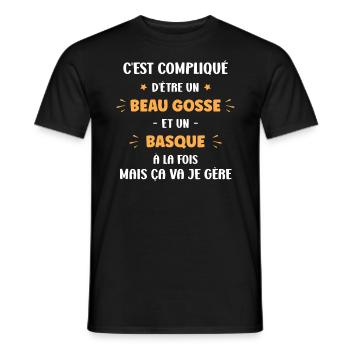 basque beau gosse - T-shirt homme - noir - Devant - AI Model Male 178 light (178cm)
