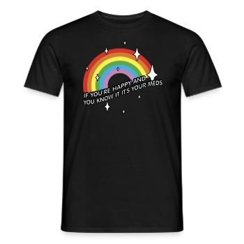 If you are happy and know it, it is your - Men's T-Shirt - black - Front - AI Model Male 178 light (178cm)