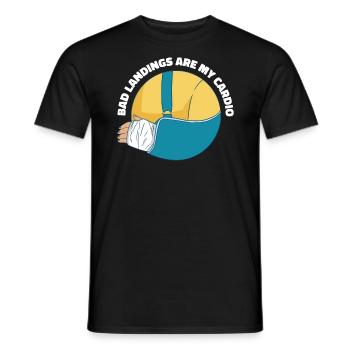 Schlechte Landungen Sind Mein Cardio -Bruch -Arm - Männer T-Shirt - Schwarz - Vorne - AI Model Male 178 light (178cm)
