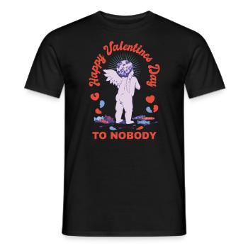 Bonne Saint-Valentin à personne Cupidon Petit Ange - T-shirt homme - noir - Devant - AI Model Male 178 light (178cm)