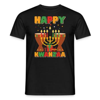 Happy Kwanzaa Imani Faith Traditions - Men's T-Shirt - black - Front - AI Model Male 178 light (178cm)