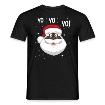 Black Santa Claus Imani Faith - Men's T-Shirt - black - Front - AI Model Male 178 light (178cm)