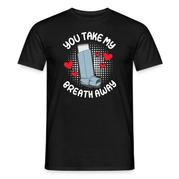 Tu me coupes le souffle asthme autre moitié coeur - T-shirt homme - noir - Devant - AI Model Male 178 light (178cm)