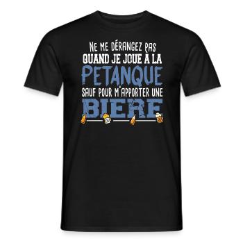 Pétanque Bière Boule Marseille Sud France Cadeau - T-shirt homme - noir - Devant - AI Model Male 178 light (178cm)