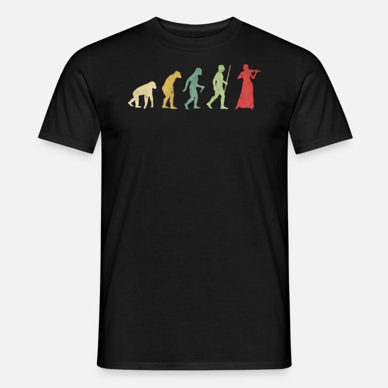 Violin Playing Woman Evolution - Men's T-shirt - black