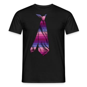 tie necktie corbata Krawatte solmio stropdas - Men's T-Shirt - black - Front - AI Model Male 178 light (178cm)