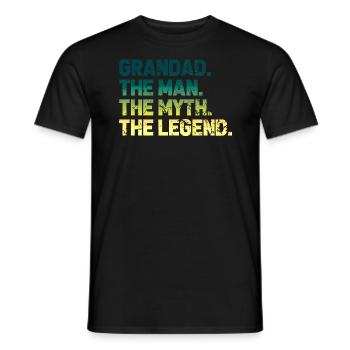 Grand-père l’homme le mythe la légende - T-shirt homme - noir - Devant - AI Model Male 178 light (178cm)