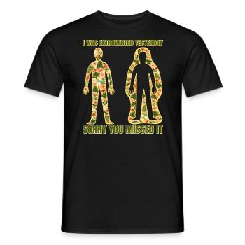 J’étais introverti hier, désolé - T-shirt homme - noir - Devant - AI Model Male 178 light (178cm)