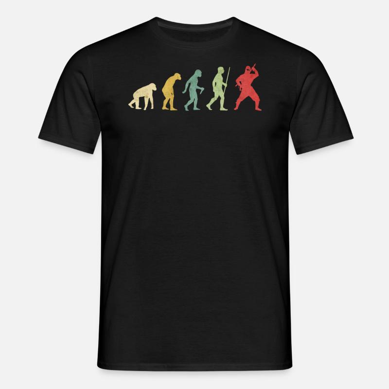 Ninja Pose Evolution - Men's T-Shirt - black