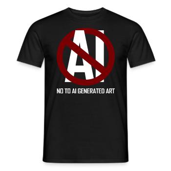 Dites non à l’art généré par l’IA - T-shirt homme - noir - Devant - AI Model Male 178 light (178cm)