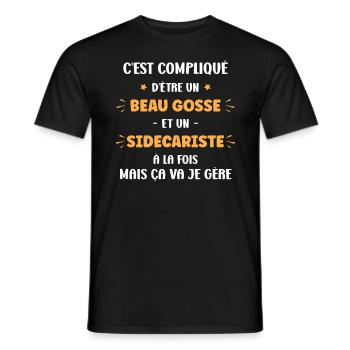 Beau gosse sidecariste - T-shirt homme - noir - Devant - AI Model Male 178 light (178cm)
