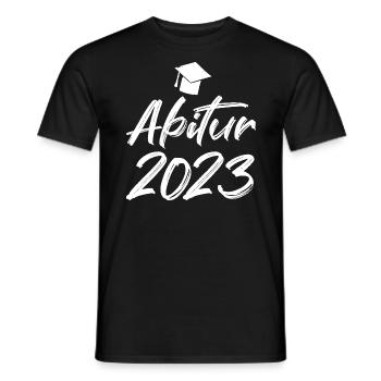 Abschluss Abitur 2023 Hut Pinselschrift - Männer T-Shirt - Schwarz - Vorne - AI Model Male 178 light (178cm)